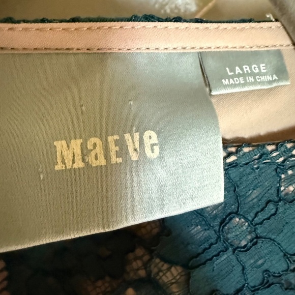 Anthropologie Maeve Teal Lace Sheath Dress Size Large - Picture 12 of 13